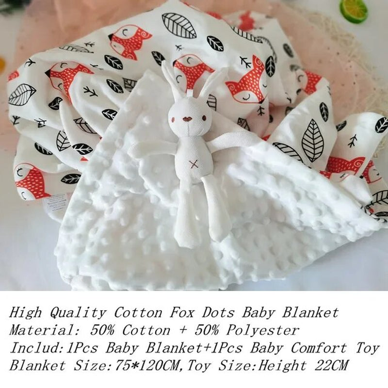 Newborn Baby Blanket Thick Warm Thermal Flannel Fleece Quilts Infant Bebe Cotton Fox Lion Swaddle Envelope Receiving Blankets