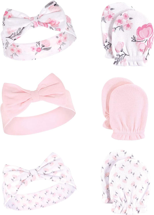 Girls' Cotton Headband and Scratch Mitten Set